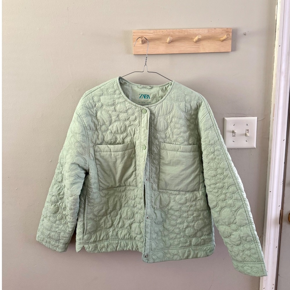 Zara kids mint green quilted‎ jacket